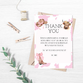Chicas Cowgirl Birthday Gracias Tarjeta