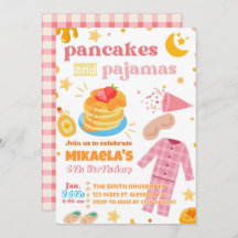 Chicas Crepes y Pajamas Invitación al cumpleaños