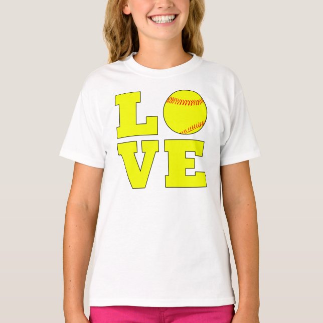 Chicas Cuidados Fastpitch Softball Love Sweatshirt (Anverso)