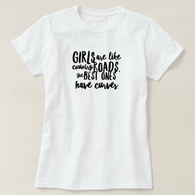 Chicas curvados en camiseta de rutas rurales (Diseño del anverso)