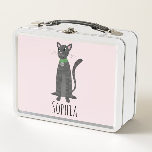 Chicas Cutan Gris Tabby Gato Gatito Personalizado  (Anverso)