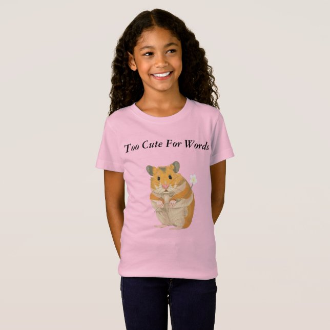 Chicas Cute Hamster Camiseta Rosa (Anverso completo)