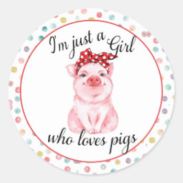 Chicas Cute Pig Lover Pegatina