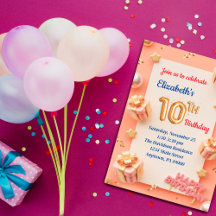 chicas DE 10 AÑOS INVITACIONES DE CUMPLEAÑOS