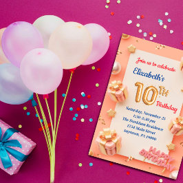 chicas DE 10 AÑOS INVITACIONES DE CUMPLEAÑOS