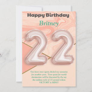 chicas de 22 años Tarjeta de cumpleaños feliz