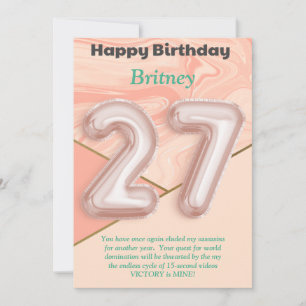 chicas de 27 años Tarjeta de cumpleaños feliz