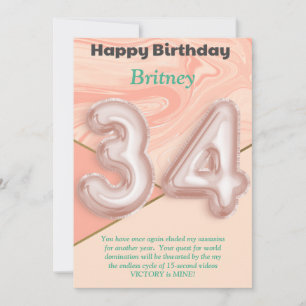 chicas de 34 años Tarjeta de cumpleaños feliz