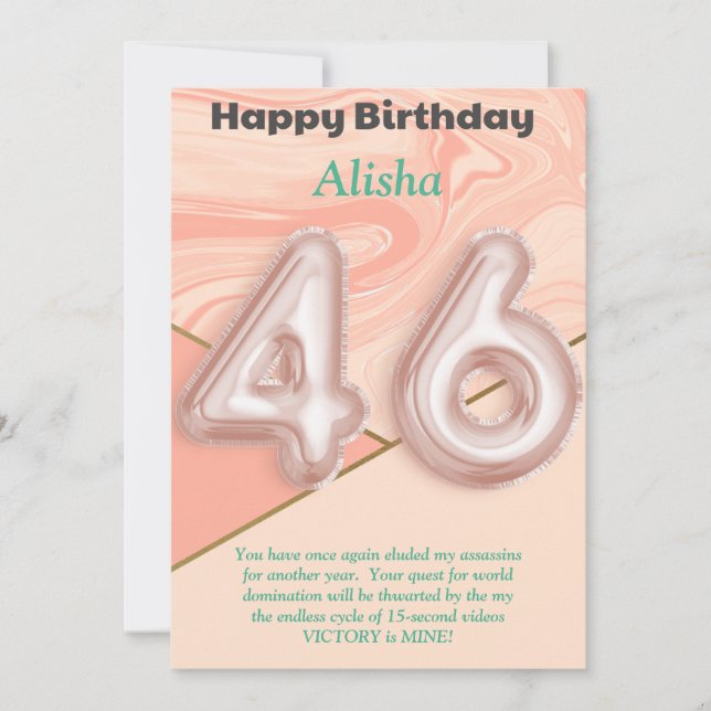 chicas de 46 años Tarjeta de cumpleaños feliz (Anverso)