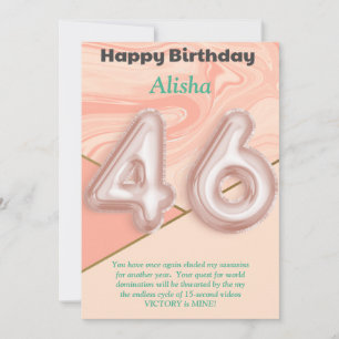 chicas de 46 años Tarjeta de cumpleaños feliz