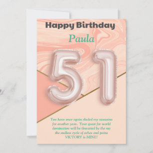 chicas de 51 años Tarjeta de cumpleaños feliz