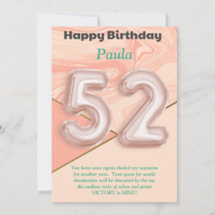 chicas de 52 años Tarjeta de cumpleaños feliz