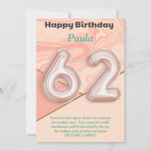 chicas de 62 años Tarjeta de cumpleaños feliz
