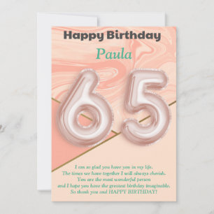 chicas de 65 años Tarjeta de cumpleaños feliz