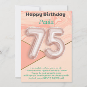 chicas de 75 años Tarjeta de cumpleaños feliz