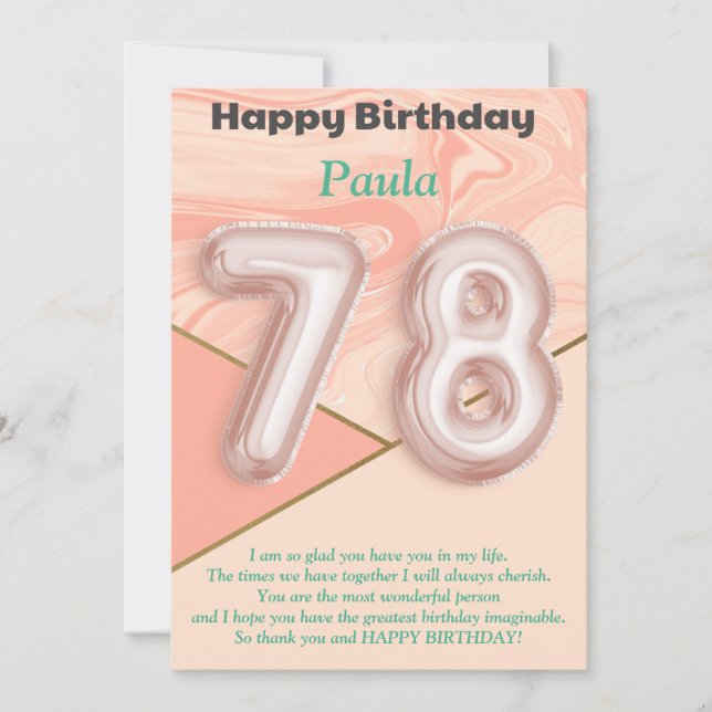 chicas de 78 años Tarjeta de cumpleaños feliz (Anverso)