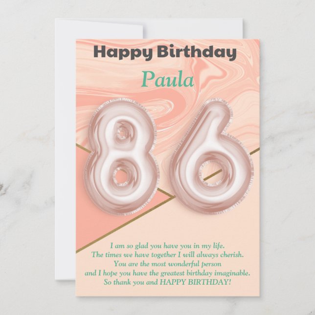 chicas de 86 años Tarjeta de cumpleaños feliz (Anverso)