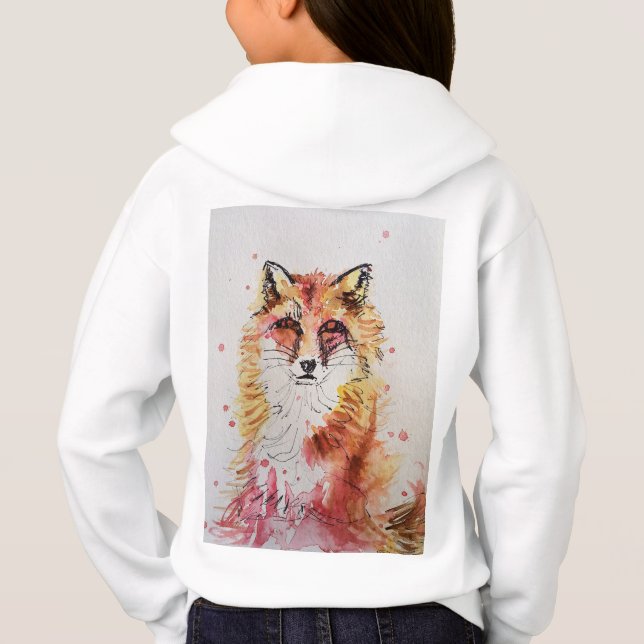 Chicas de acuarela singulares Cute Red Fox (Reverso)