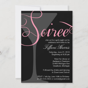 Chicas de Bachelorette Invitación a la Noche en So