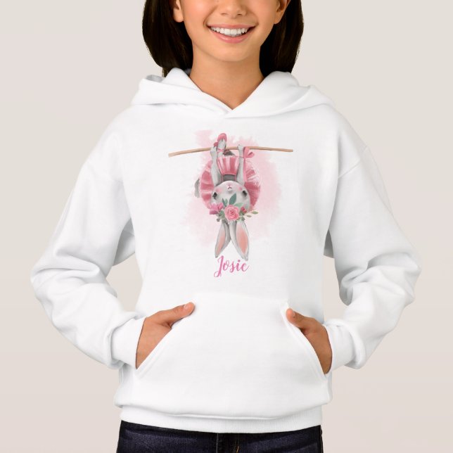 Chicas de Ballerina Floral Bunny Hoodie (Anverso)