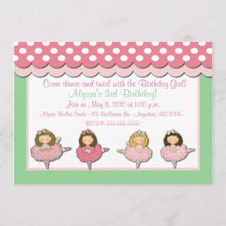 Chicas de ballet Invitación de cumpleaños