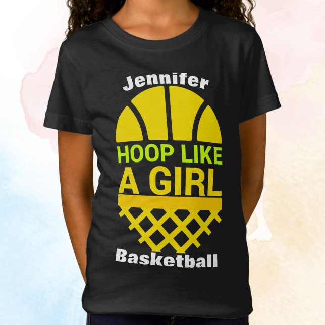 Chicas De Baloncesto Como Una Camiseta Chica (Hoop like a girl tee)