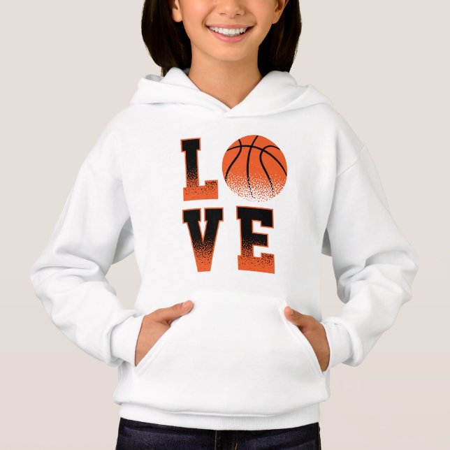 Chicas de Baloncesto de Amor Hoodie (Anverso)