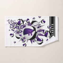 chicas de baloncesto negro violeta monogramados