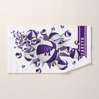 chicas de baloncesto violeta monogramados