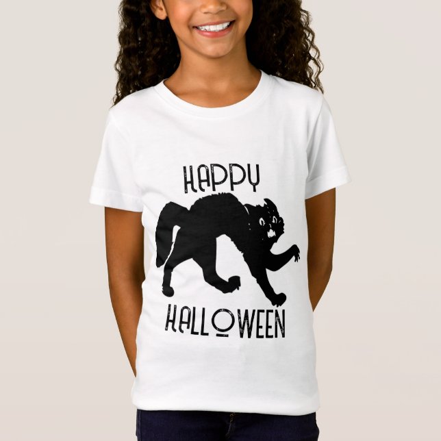 CHICAS DE CAMISETA CON GATO NEGRO (Anverso)