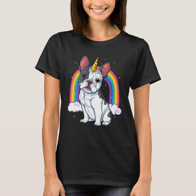 Chicas de camisetas unicornio del Bulldog francés  (Anverso)