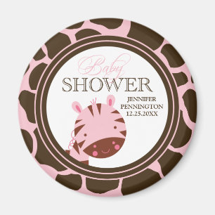 Chicas de cebra rosa + marrón imán para la ducha d