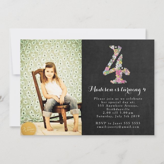 Chicas de Chalkboard 4ª invitación a fiesta de cum (Anverso)