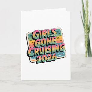 Chicas de crucero 2026 Tarjeta postal Vacaciones e