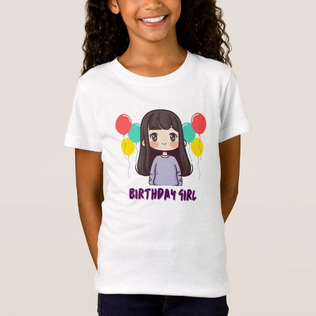 chicas de cumpleaños Fine Jersey T-Shirt (Anverso)
