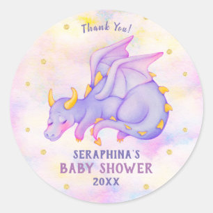 Chicas de Cute Purple Dragon Pegatina de Baby Show