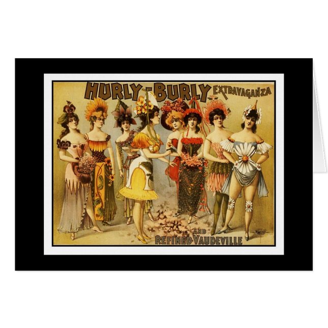 Chicas de danza de vintage con tarjeta (Anverso (Horizontal))
