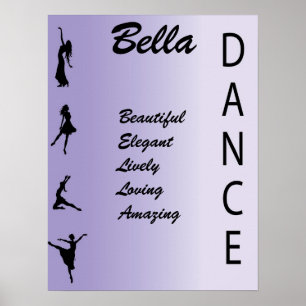 Chicas de danza Nombre Poster de impresión de pare