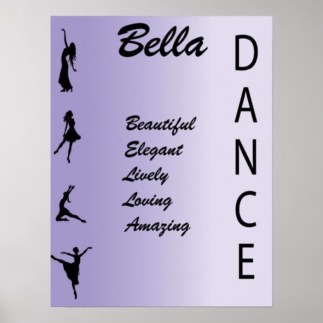 Chicas de danza Nombre Poster de impresión de pare (Frente)
