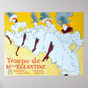 Chicas de danza Tolouse-Lautrec arte Poster amaril