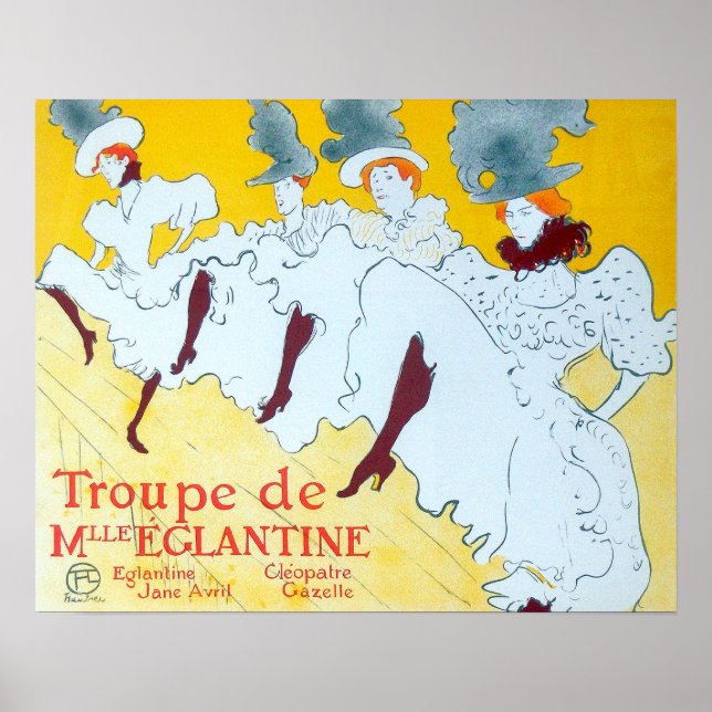 Chicas de danza Tolouse-Lautrec arte Poster amaril (Frente)