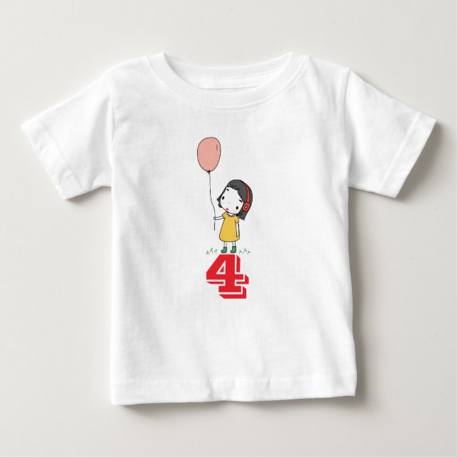 CHICAS DE EDAD 4 (CUATRO) CAMISETAS DE NIÑOS (Anverso)
