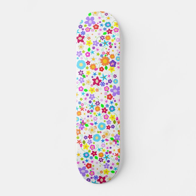 Chicas de estampado floral Skateboard (Anverso)