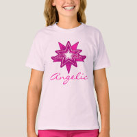 Chicas de estrellas angélicas camiseta de tonos ro
