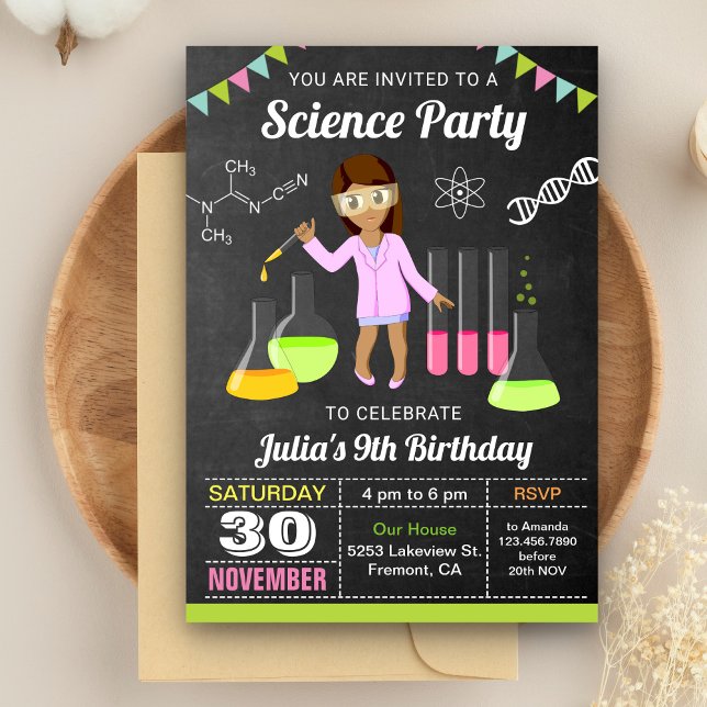 Chicas de experimentos de ciencia loca invitación  (Subido por el creador)