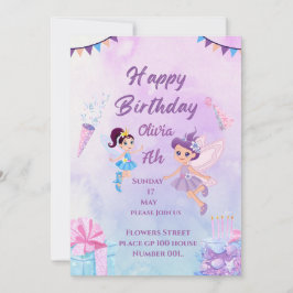 Chicas de Fe Mágicas Invitación de cumpleaños con