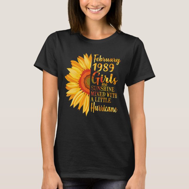 Chicas de febrero de 1989 Camisetas 34º cumpleaños (Anverso)