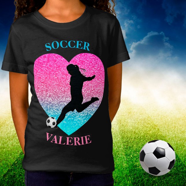 Chicas de fútbol camiseta de corazón (Subido por el creador)