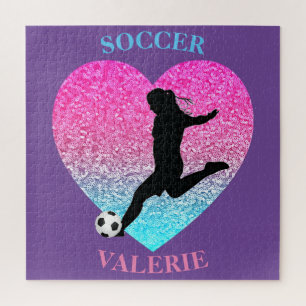 Chicas de fútbol rompecabezas personalizados