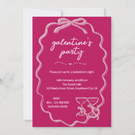 Chicas de Galentines Rosa Noche Invitación de San